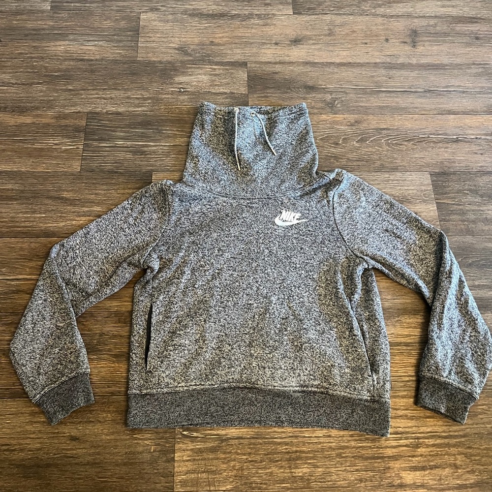 Nike Women’s Activewear Gray Cowl Neck String Hoodie Small - Picture 1 of 7